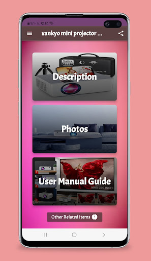 Android application vankyo mini projector guide screenshort