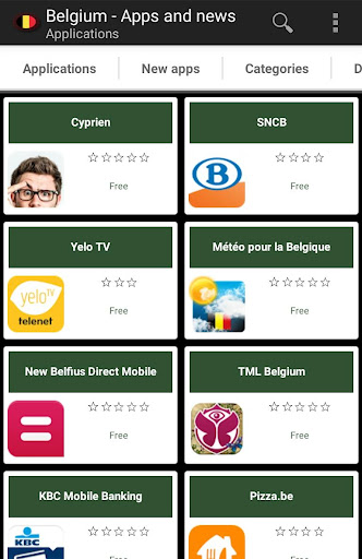 Android application Belgian apps and games screenshort