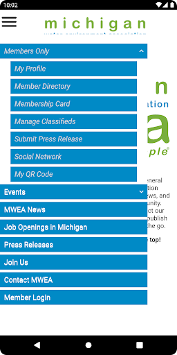 MWEA Mobile App Screen 3