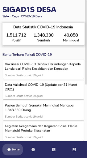 Android application Sigadis Desa Sampang screenshort