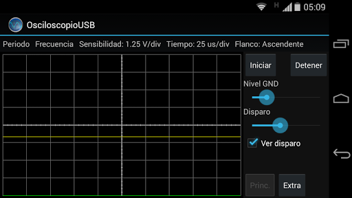 Android application Osciloscopio USB screenshort