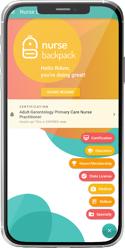 Android application Nurse Backpack License Manager screenshort