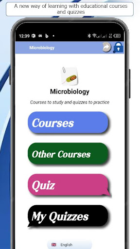 Android application Microbiology course screenshort