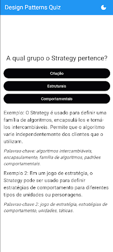 Android application Design Patterns Quiz screenshort