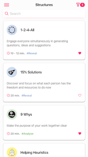 Android application Liberating Structures screenshort