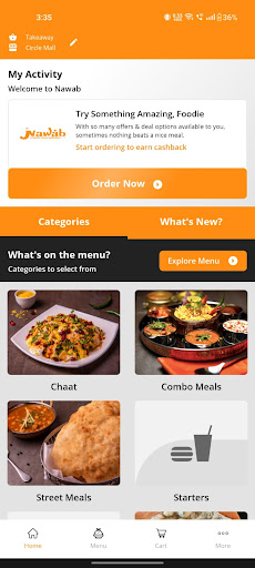 Android application Nawab Restaurant screenshort