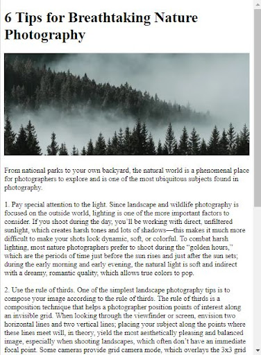 Photography Tips & Techniques Screen 3