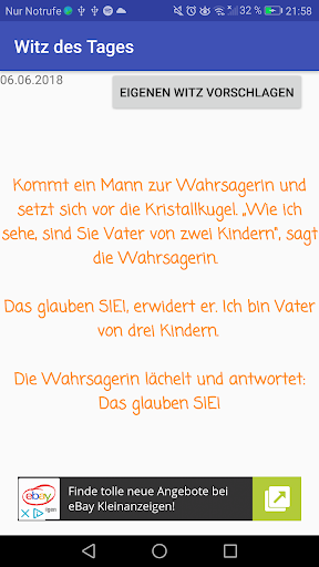 Android application Witz des Tages screenshort