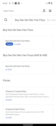 Jaspers Pizza Screen 3