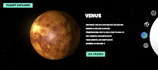 Android application Planet Explorer screenshort