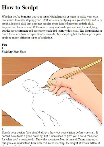Android application How to Sculpt screenshort