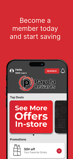 Android application Payola Rewards screenshort