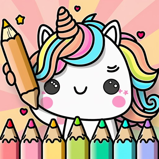 Kawaii Unicorn: Coloring World  Icon