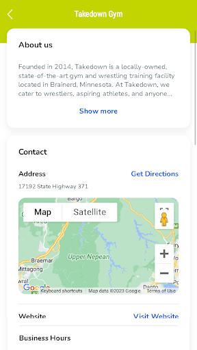 Android application The Takedown Gym screenshort