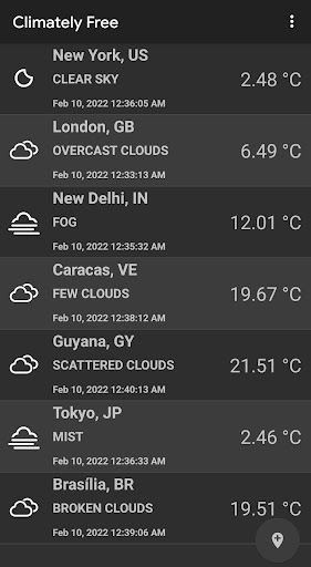 Android application Climately screenshort