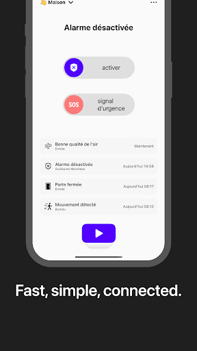 Android application Qiara : Smart Home Security screenshort
