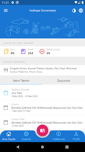 Android application Yeditepe screenshort