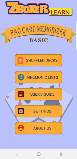 Android application ZB PAO Card Memorizer Basic screenshort