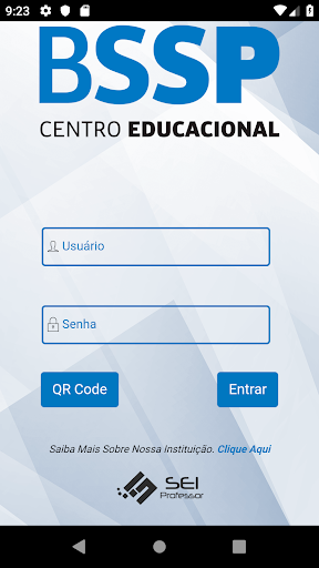 Android application BSSP+ Professores screenshort