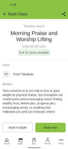 TABU Fitness Screen 3