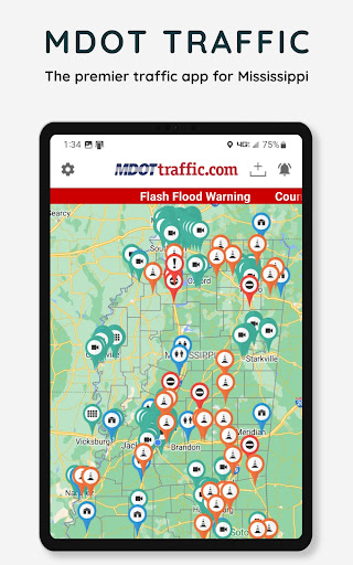 Screenshot of MDOT Traffic (Mississippi)