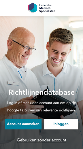 Android application Richtlijnendatabase screenshort