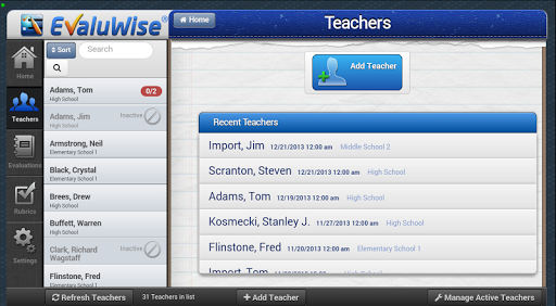 Android application EvaluWise - Teacher Evaluation screenshort