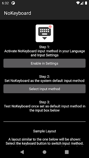 No Keyboard: Hideable keyboard Screen 2