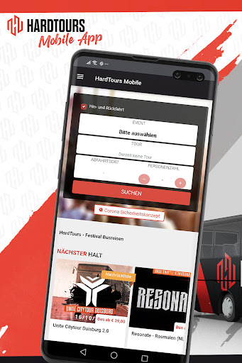 Android application Hardtours screenshort