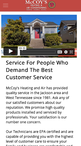 McCoys HVAC Screen 2