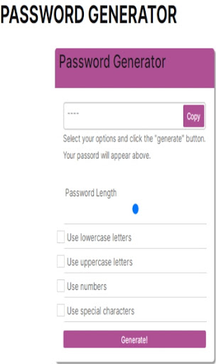 Password Generator Screen 2