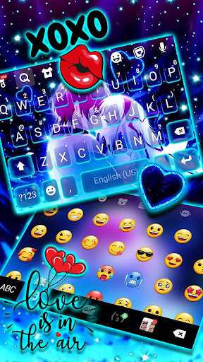 Romantic Neon Kiss Theme Screen 3