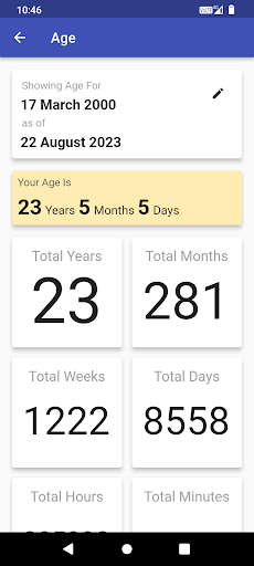Age Calculator Screen 2