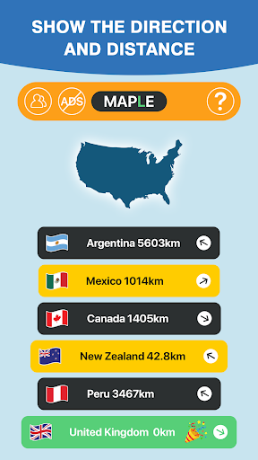 Worldle: Earthle Country Guess Screen 2