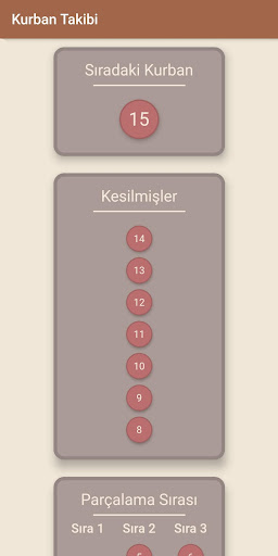 Android application Kurban Takip screenshort