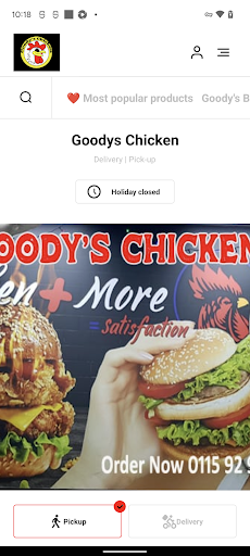 Android application Goodys Chicken screenshort