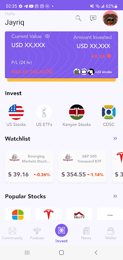 Android application Hisa - Save, Trade & Invest screenshort