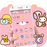 Cover Image of Download Pink Cute Cartoon Bear Theme 1.1.4 APK