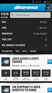 BodySpace - Social Fitness App Screenshot
