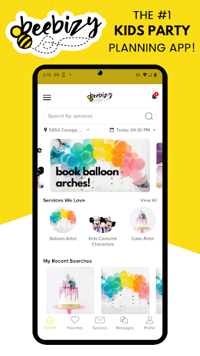 Android application Beebizy: shop party pros screenshort