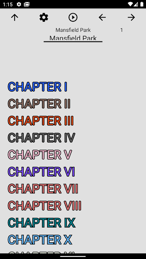 Android application Book, Mansfield Park screenshort