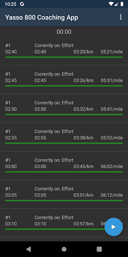 Android application Yasso 800m Running Coach screenshort