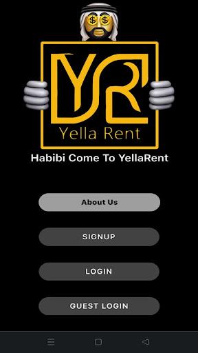 Android application YellaRent screenshort