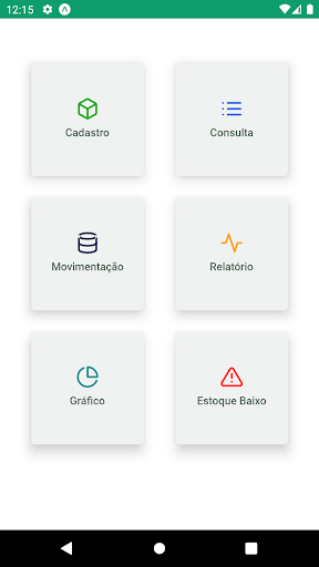 Android application Controle de estoque screenshort