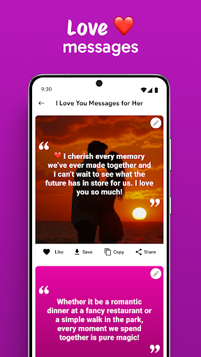Screenshot of Romantic Love Messages Texts