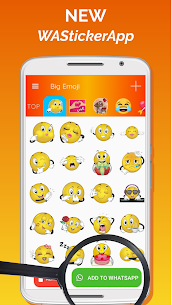 Big Emoji, large emojis, stickers for WhatsApp For PC installation