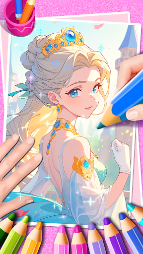 Screenshot of Princess Game Fantasy Coloring