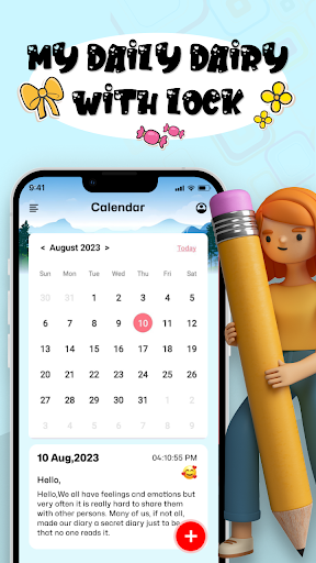 Android application Daily Diary journal with Lock screenshort