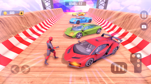 Android application Superhero Mega Ramp: Car Games screenshort