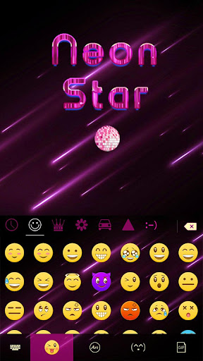 Neon Star Kika Keyboard Theme Screen 2